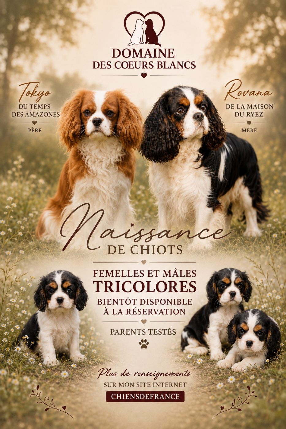 Portée de Chiots tricolore